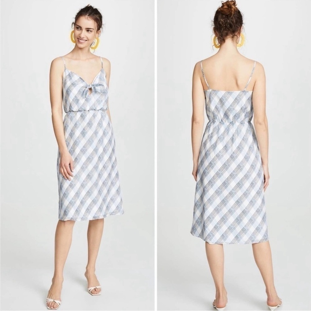 Joie Abiah Plaid Silk Midi Dress - Picture 2 of 8